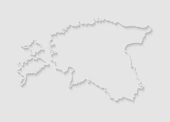 Vector map Estonia, abstract inner shadow