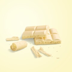 Tasty sweet white chocolate pieces