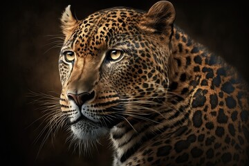 Fototapeta na wymiar Leopard's Portrait. Generative AI