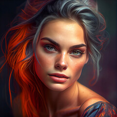 Woman artistic paint - AI generated image - Unrelated to real people