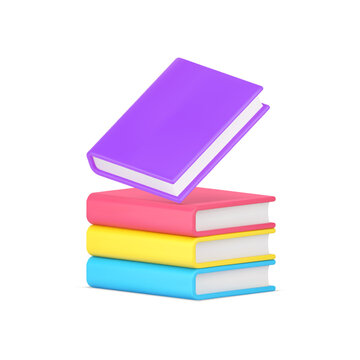 Book textbook literature stack library bookstore learning academic education 3d icon vector