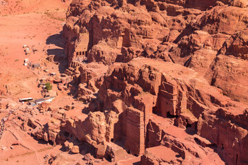 Petra, Jordan ancient Nabataean Royal tombs and main street of Petra