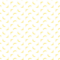Seamless pattern of yellow bananas. Can be used for fabric, textile, clothing, wallpapers or scrap booking. Vector illustration in flat style.