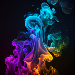 Neon smoke background. Created by AI tool.