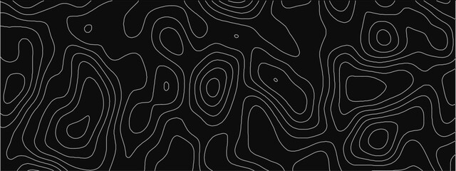Topographic background and texture, monochrome image. 3D waves, White wave paper curved reliefs abstract background, Abstract topographic contours map background, Vector contour topographic map.