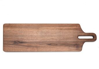 Wooden cutting board isolated on white background. Clipping path included.