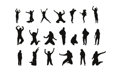Silhouette women jump when holiday time