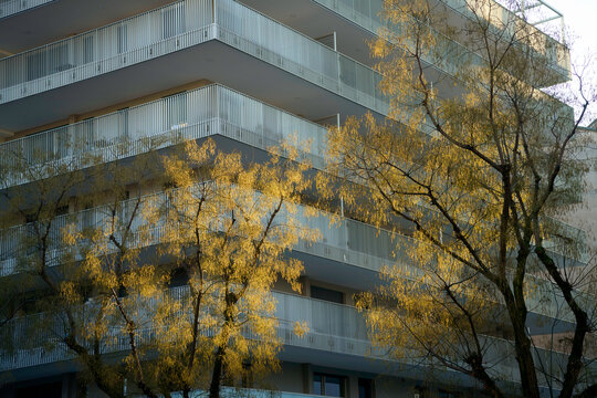 Modern residential building along via Stilicone, Milan, Italy