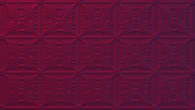 Pink and Purple Ornamental Pattern Background.