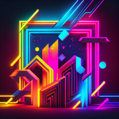 Colorful neon background. Created by AI tool.