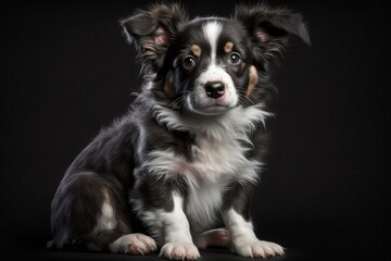 Cute photo of a dog in a studio shot on an isolated background. Generative AI