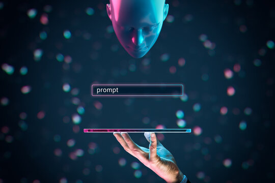 Artificial intelligence AI concept with prompt..