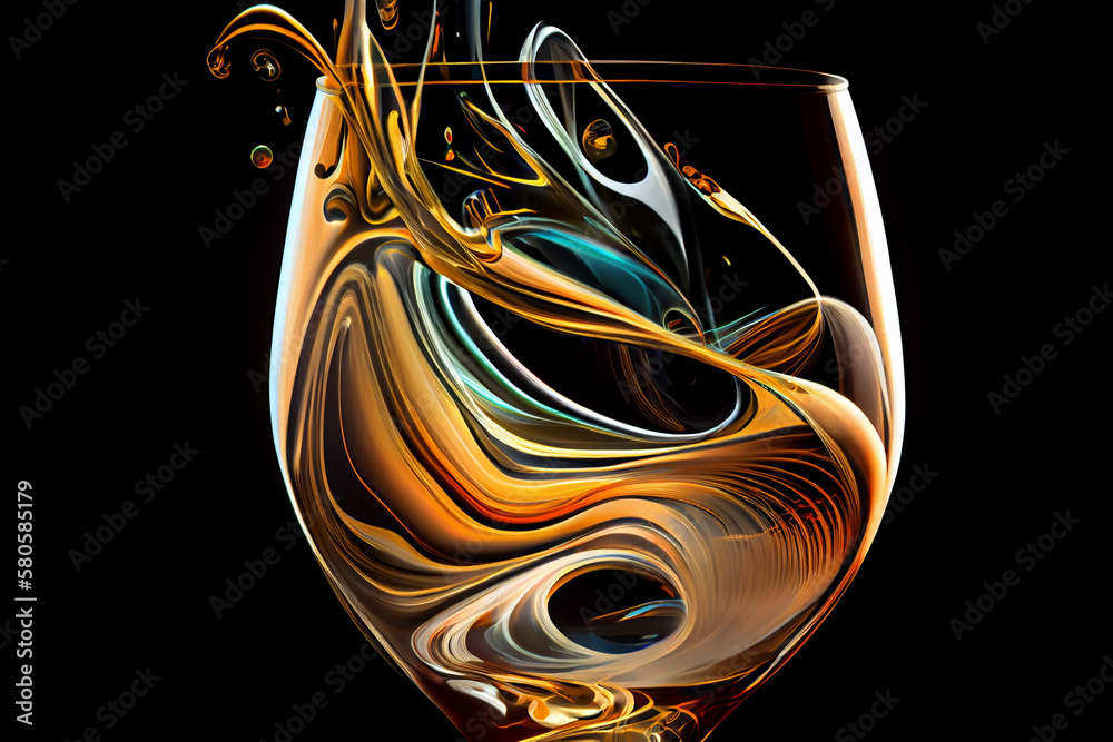 Poster A swirling mix of colors in the shape of a wine glass, with shades of deep reds and purples blending together to create a mesmerizing pattern.