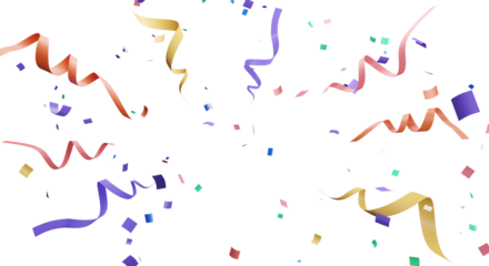 3d rendering of colorful confetti flying.