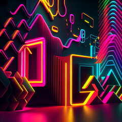 Colorful neon background. Created by AI tool.
