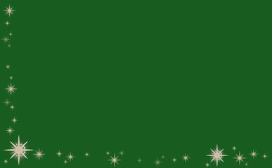 クリスマス☆イラスト素材 キラキラ星のL字フレーム・小 招待状など 緑背景 色違い・差分あり