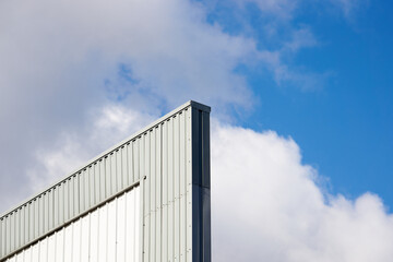 Fototapeta na wymiar Tall modern factory wall example