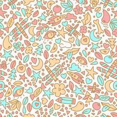 Doodle colorful seamless vector pattern