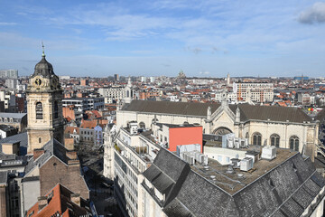 Obraz premium Belgique Bruxelles panorama ville tourisme terrasse Belgium Brussels Sainte Catherine eglise religion