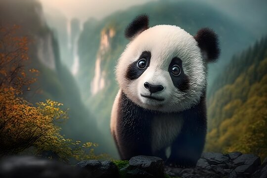 Learn How to Draw a Cute Panda (Wild Animals) Step by Step : Drawing  Tutorials