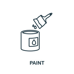 Paint Brush line icon. Simple element from construction collection. Creative Paint Brush outline icon for web design, templates, infographics and more