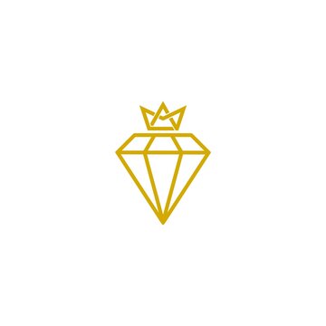 Diamond crown logo icon design isolated on white background