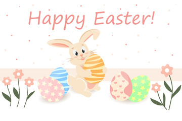 Easter rabbit, easter Bunny. Vector illustration.