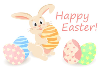 Easter rabbit, easter Bunny. Vector illustration.