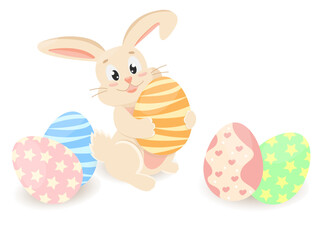 Cute Bunny. Vector illustration.