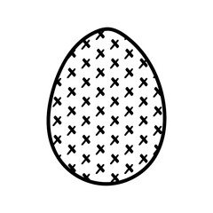 Hand drawn doodle icon of Easter egg with cute small decorations