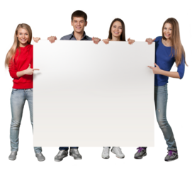 Sign student college student holding teenager blank group of people