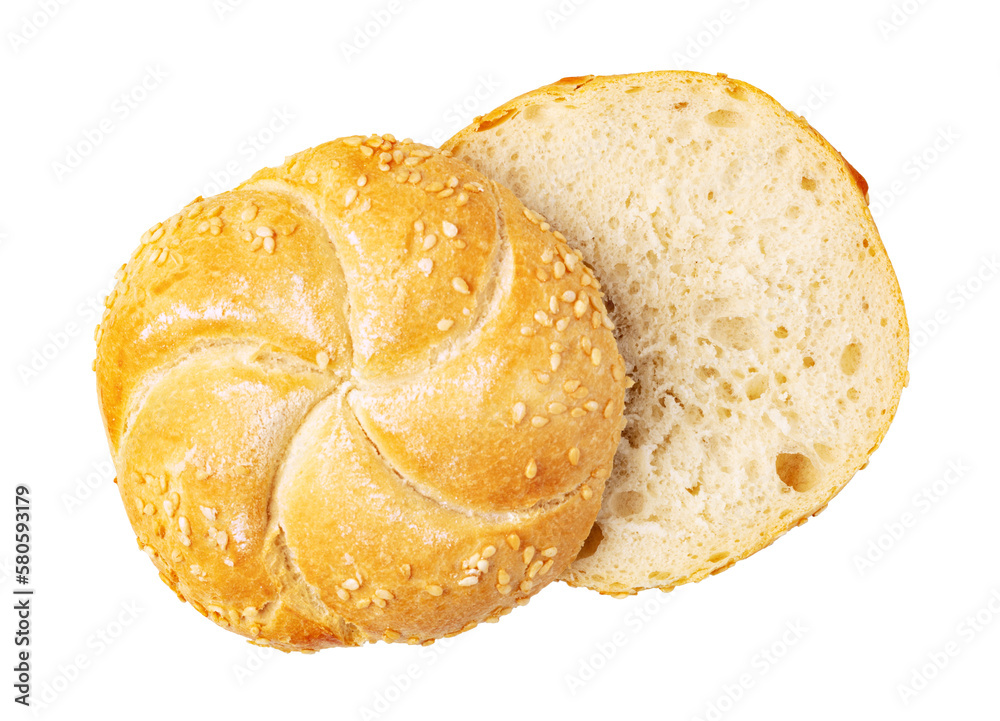 Canvas Prints tasty fresh buns with sesame seeds on transparent background. png file