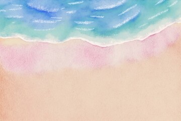 Obraz premium Top view tropical summer sea beach background. Generative ai.
