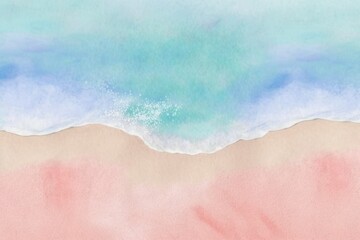 Obraz premium Top view tropical summer sea beach background. Generative ai.