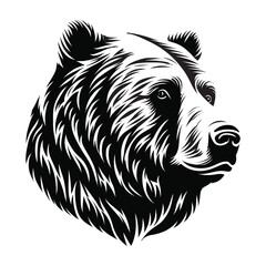 minimalist bear logo vector illustration