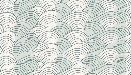 Minimalistic pattern with ocean waves