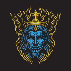 Crown of King Mascot Logo Design Illustration For Esport