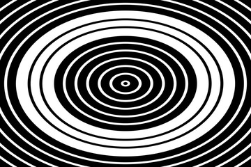 Oval Lines Pattern. Abstract Geometric Black and White Background.
