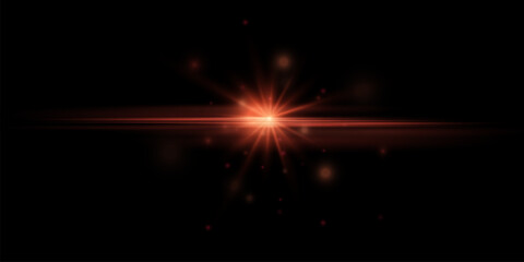 
Light effect of light with rays and glare for vector illustration. Bright sun, new star. Detonation effect with many shimmering particles.
