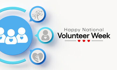 National Volunteer week is observed every year in April, to honoring all of the volunteers in our communities as well as encouraging volunteerism throughout the week. 3D Rendering
