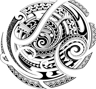 Polynesian style ornament for tribal tattoo design