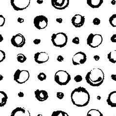 Crowded Inky Circles and Dots Pattern on Blotting Paper