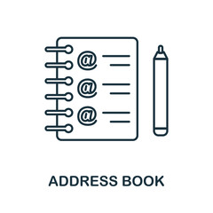 Address Book line icon. Monochrome simple Address Book outlineicon for templates, web design and infographics