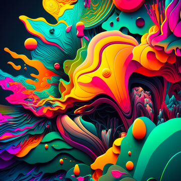 An abstract image with colorful swirls and swirls. Generative AI.