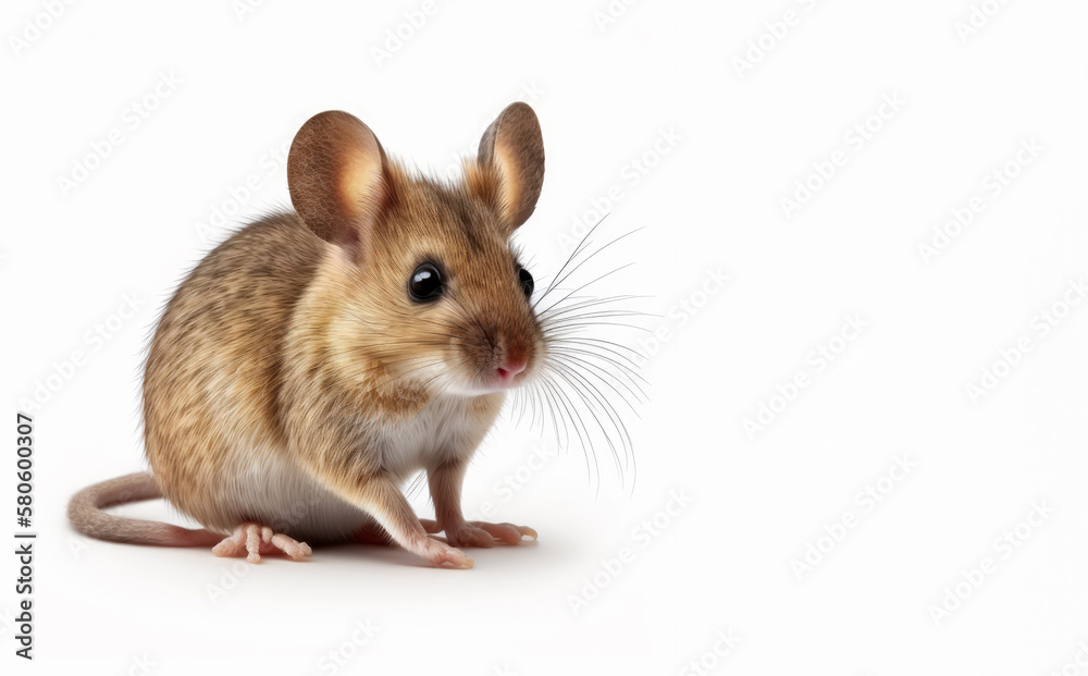 Sticker An image of mouse on white background. Generative AI.