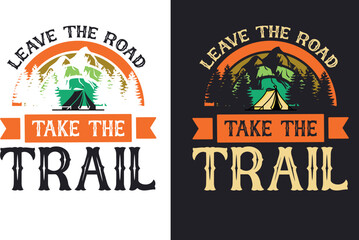 Free vector t-shirt or poster design with illustration of a tent.