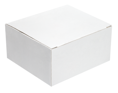 Closed cardboard box isolated on transparent background