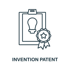 Invention Patent outline icon. Monochrome simple Invention Patent line icon for templates, web design and infographics