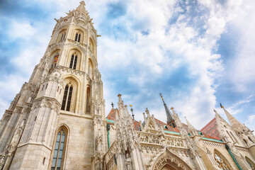 Obraz premium Stunning Matthias Church in Budapest, Hungary. Roman Catholic church in the Gothic styl