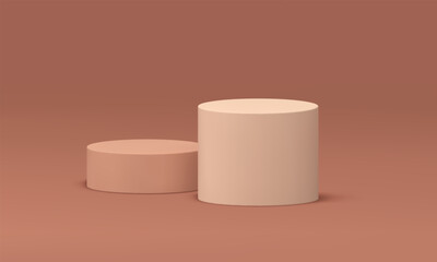 Cylinder podium level basic foundation 3d stage construction contest win celebration vector